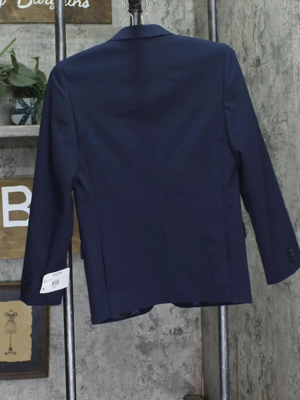NWT Kenneth Cole Reaction Big Stretch Slim Fit Suit Blazer Jacket Dark Blue 14R